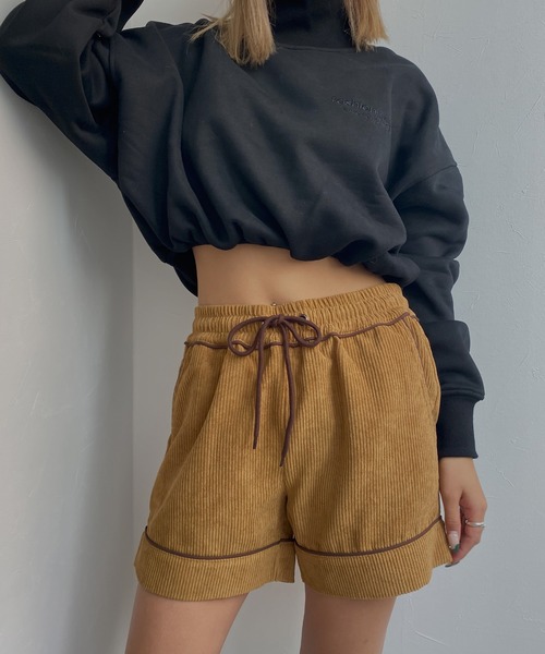 Avvenente（アベネンテ）の「【Avvenente】コーデュロイパイピングミニパンツ（その他パンツ・レディース・ブルー/ライトブラウン・FREE）」の2枚目の写真