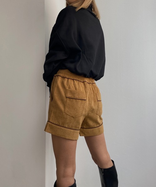 Avvenente（アベネンテ）の「【Avvenente】コーデュロイパイピングミニパンツ（その他パンツ・レディース・ブルー/ライトブラウン・FREE）」の18枚目の写真