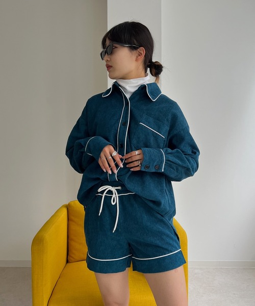 Avvenente（アベネンテ）の「【Avvenente】コーデュロイパイピングミニパンツ（その他パンツ・レディース・ブルー/ライトブラウン・FREE）」の22枚目の写真