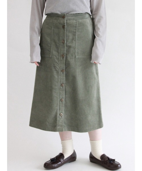 ehka sopo（エヘカソポ）の「コーデュロイベイカースカート（スカート・レディース・ミント/ブラック/ブラウン/ベージュ・ﾌﾘ-）」の4枚目の写真