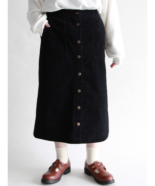 ehka sopo（エヘカソポ）の「コーデュロイベイカースカート（スカート・レディース・ミント/ブラック/ブラウン/ベージュ・ﾌﾘ-）」の2枚目の写真