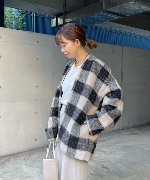 DouDou（ドゥドゥ）の「チェックガウン（その他アウター・レディース・ブラック/ブラウン・FREE）」の12枚目の写真