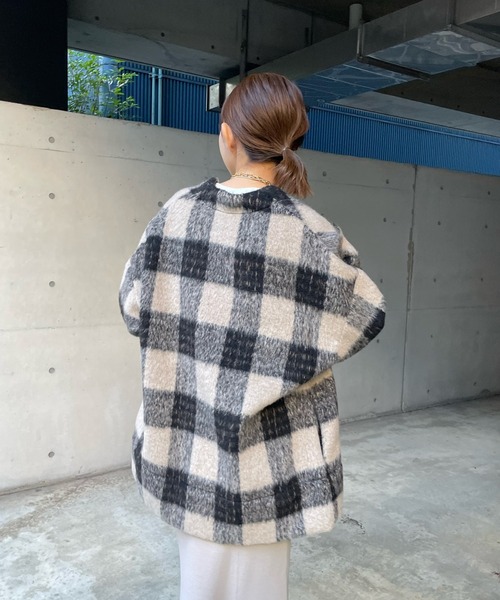 DouDou（ドゥドゥ）の「チェックガウン（その他アウター・レディース・ブラック/ブラウン・FREE）」の17枚目の写真