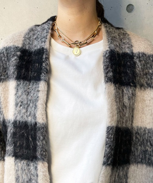 DouDou（ドゥドゥ）の「チェックガウン（その他アウター・レディース・ブラック/ブラウン・FREE）」の10枚目の写真