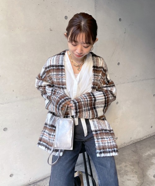 DouDou（ドゥドゥ）の「チェックガウン（その他アウター・レディース・ブラック/ブラウン・FREE）」の9枚目の写真