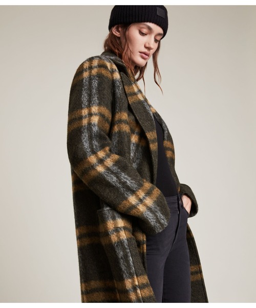 allsaints check coat