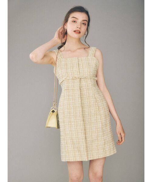 MERCURYDUO（マーキュリーデュオ）の「ツィードミニジャンスカ（ワンピース・レディース・ブラック/イエロー・SMALL/MEDIUM）」の17枚目の写真