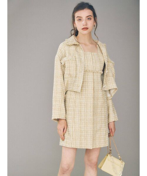 MERCURYDUO（マーキュリーデュオ）の「ツィードミニジャンスカ（ワンピース・レディース・ブラック/イエロー・SMALL/MEDIUM）」の14枚目の写真