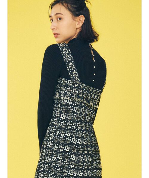 MERCURYDUO（マーキュリーデュオ）の「ツィードミニジャンスカ（ワンピース・レディース・ブラック/イエロー・SMALL/MEDIUM）」の18枚目の写真
