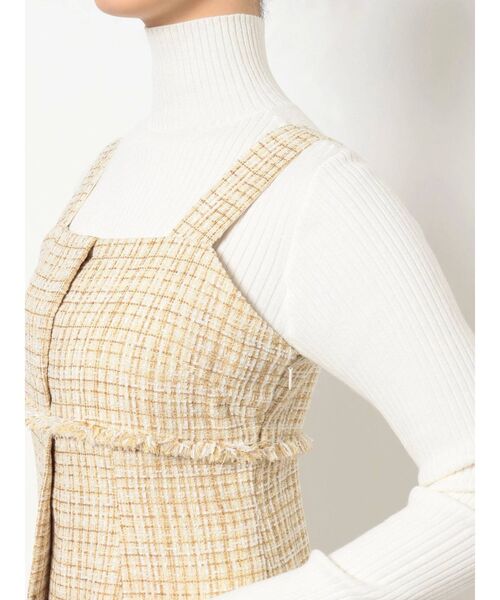 MERCURYDUO（マーキュリーデュオ）の「ツィードミニジャンスカ（ワンピース・レディース・ブラック/イエロー・SMALL/MEDIUM）」の5枚目の写真