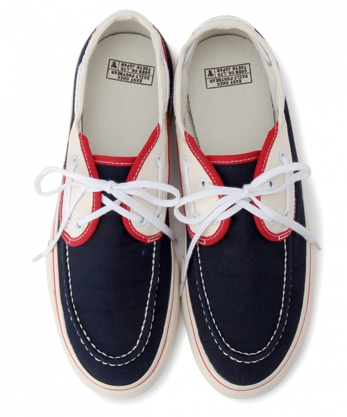 coen(コーエン)の「キャンバスデッキシューズ(スニーカー・メンズ・ホワイト/ネイビー/ブルー系その他・SMALL/LARGE/MEDIUM)」の5枚目の写真