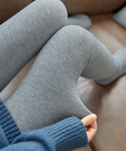 DAY CLOSET（デイ クローゼット）の「レディース 裏起毛ハイウエストリブタイツ（タイツ/ストッキング・レディース・チャコールグレー/ブラック/グレー・ONE SIZE）」の9枚目の写真