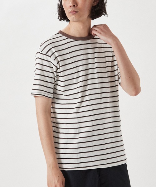 MILLER(ミラー)の「【MILLER / ミラー】別注 パネルリブ クルーネックTシャツ(Tシャツ/カットソー・メンズ・グレー/ブルー系その他/ブラック/グリーン系その他/ホワイト/ベージュ系その他/ブルー系その他2/ブラウン・MEDIUM/SMALL/LARGE)」の5枚目の写真