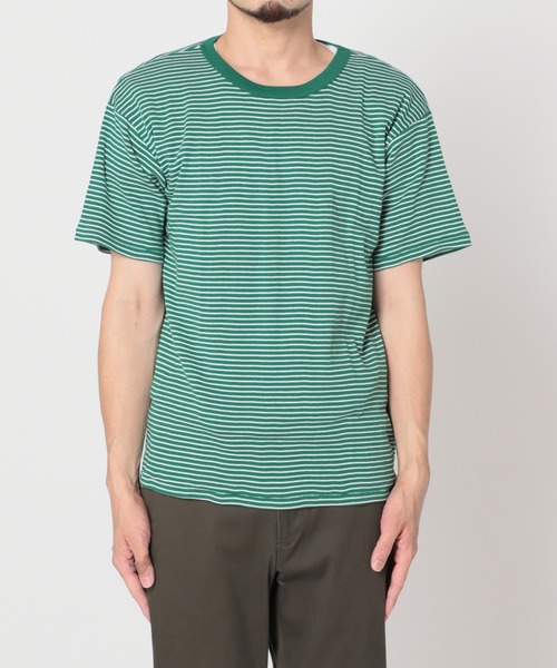 MILLER(ミラー)の「【MILLER / ミラー】別注 パネルリブ クルーネックTシャツ(Tシャツ/カットソー・メンズ・グレー/ブルー系その他/ブラック/グリーン系その他/ホワイト/ベージュ系その他/ブルー系その他2/ブラウン・MEDIUM/SMALL/LARGE)」の19枚目の写真