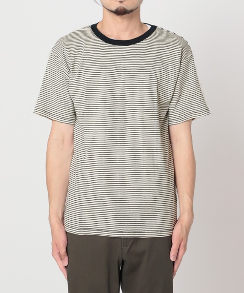 MILLER(ミラー)の「【MILLER / ミラー】別注 パネルリブ クルーネックTシャツ(Tシャツ/カットソー・メンズ・グレー/ブルー系その他/ブラック/グリーン系その他/ホワイト/ベージュ系その他/ブルー系その他2/ブラウン・MEDIUM/SMALL/LARGE)」の16枚目の写真