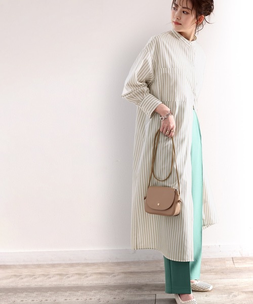 classicalelf（クラシカルエルフ）の「Happyストライプ！マキシ丈シャツワンピース（シャツワンピース・レディース・ベージュ/ネイビー/オレンジ/オフホワイト・SMALL/MEDIUM/LARGE/X-LARGE）」の16枚目の写真