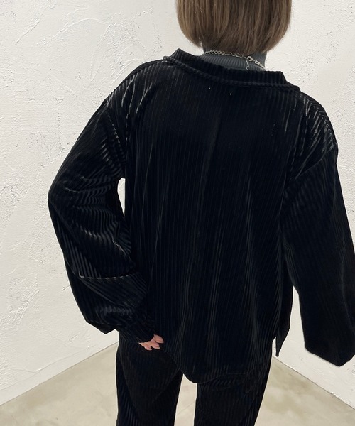 apres jour mignon(アプレジュールミニョン)の「ベロアシャツ【SETUP着用可能】【ZOZOTOWN限定アイテム】(シャツ/ブラウス・レディース・ブラック/ダークブラウン/カーキ・X-LARGE/フリー)」の11枚目の写真
