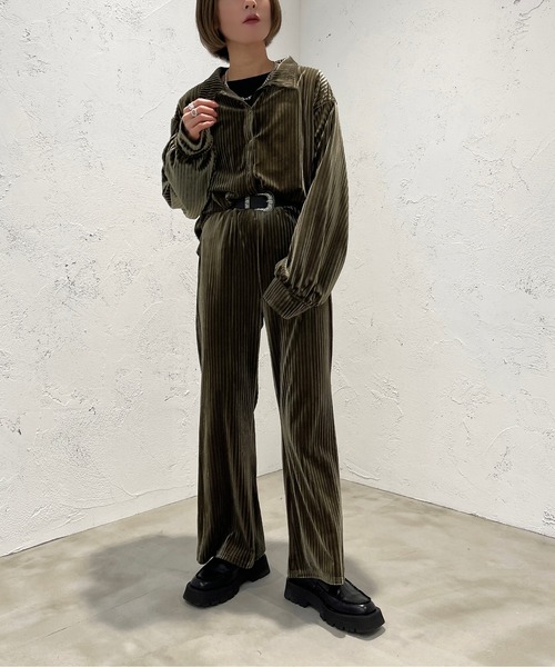 apres jour mignon(アプレジュールミニョン)の「ベロアシャツ【SETUP着用可能】【ZOZOTOWN限定アイテム】(シャツ/ブラウス・レディース・ブラック/ダークブラウン/カーキ・X-LARGE/フリー)」の18枚目の写真