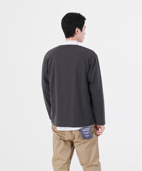 Blue Standard (ブルースタンダード)の「【BLUE STANDARD/ブルースタンダード】ボタンダウンシャツ 鹿の子カーディガン 2点セット ビッグシルエット(カーディガン/ボレロ・メンズ・グレー/ベージュ/ブルー/グリーン・LARGE/X-LARGE/MEDIUM)」の18枚目の写真