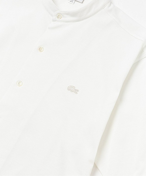 【保障できる】 LACOSTE / ラコステ】別注 バンドカラー フルオープン トップス