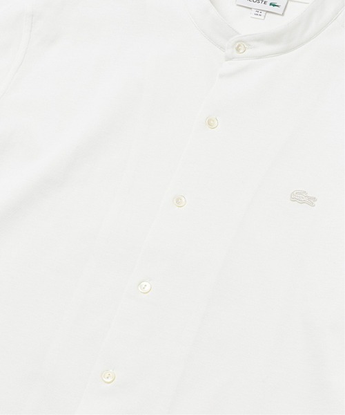 LACOSTE(ラコステ)の「【LACOSTE / ラコステ】別注 バンドカラー フルオープン ポロシャツ(ポロシャツ・メンズ・ホワイト/ブラック/グレー/ネイビー・4/5/2/3)」の7枚目の写真