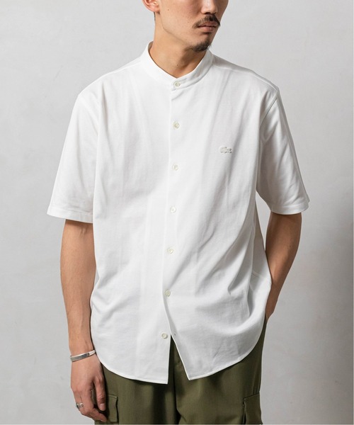 LACOSTE(ラコステ)の「【LACOSTE / ラコステ】別注 バンドカラー フルオープン ポロシャツ(ポロシャツ・メンズ・ホワイト/ブラック/グレー/ネイビー・4/5/2/3)」の12枚目の写真