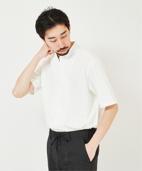 LACOSTE/ラコステ 別注 フルオープン 鹿の子 ポロシャツ　※ホワイト LACOSTE/ラコステ 別注 フルオープン 鹿の子 ポロシャツ