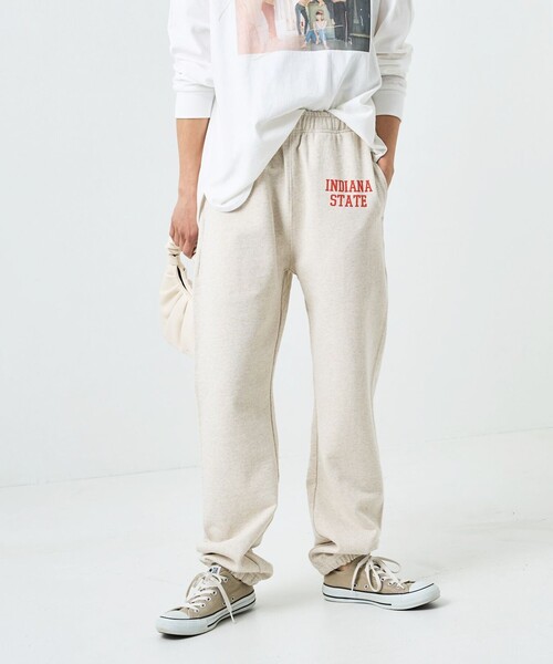 FREAK'S STORE(フリークスストア)の「HEAVY SWEAT ロゴパンツ/ヘビースウェットロゴパンツ(スウェットパンツ・レディース・ライトグレー/ナチュラル/オリーブ/ネイビー・SMALL/MEDIUM)」の3枚目の写真