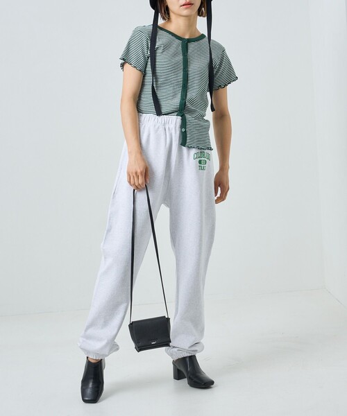 FREAK'S STORE(フリークスストア)の「HEAVY SWEAT ロゴパンツ/ヘビースウェットロゴパンツ(スウェットパンツ・レディース・ライトグレー/ナチュラル/オリーブ/ネイビー・SMALL/MEDIUM)」の5枚目の写真