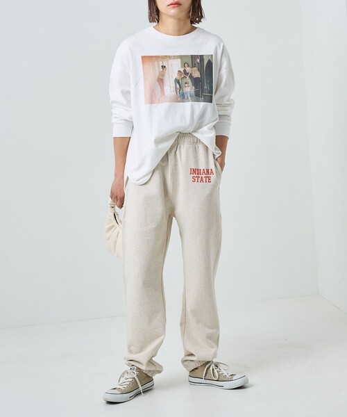 FREAK'S STORE(フリークスストア)の「HEAVY SWEAT ロゴパンツ/ヘビースウェットロゴパンツ(スウェットパンツ・レディース・ライトグレー/ナチュラル/オリーブ/ネイビー・SMALL/MEDIUM)」の9枚目の写真