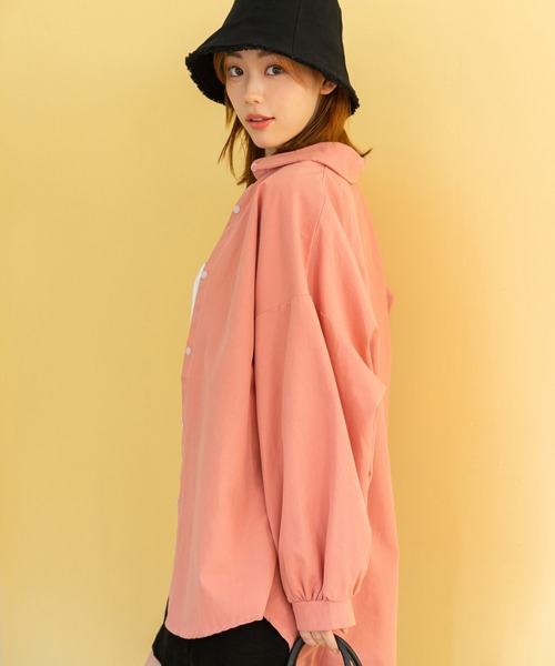 fifth（フィフス）の「オーバーワイドカラーシャツ（シャツ/ブラウス・レディース・ピンク/イエロー・M）」の5枚目の写真