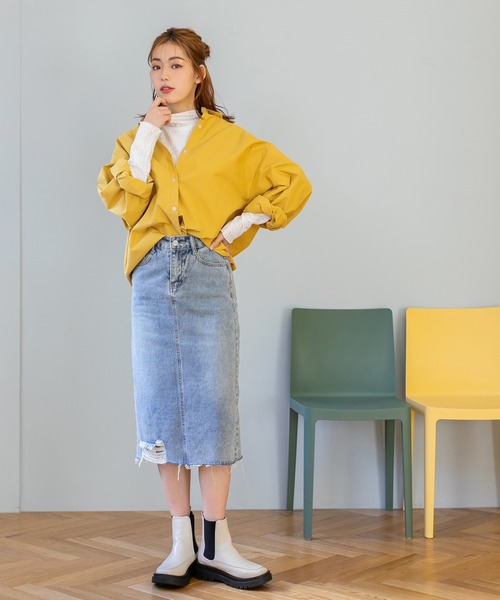 fifth（フィフス）の「オーバーワイドカラーシャツ（シャツ/ブラウス・レディース・ピンク/イエロー・M）」の11枚目の写真