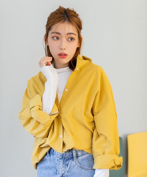 fifth（フィフス）の「オーバーワイドカラーシャツ（シャツ/ブラウス・レディース・ピンク/イエロー・M）」の10枚目の写真