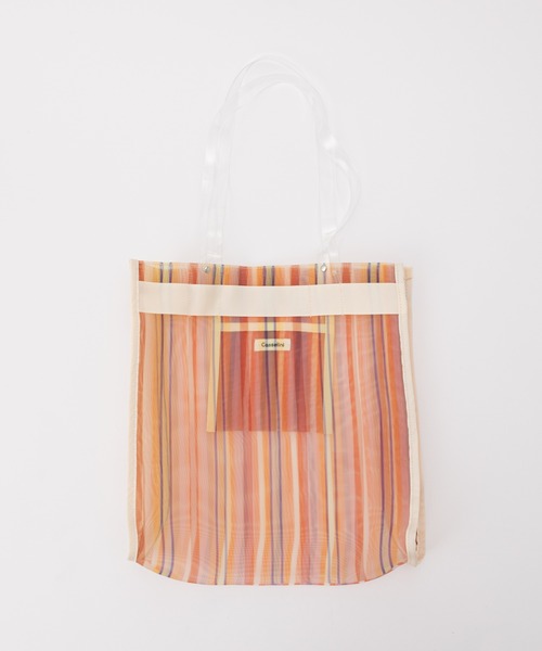 Casselini（キャセリーニ）の「【Casselini/キャセリーニ】プリントチュールトートバッグ（トートバッグ・レディース・オレンジ/グリーン/アイボリー・FREE）」の6枚目の写真