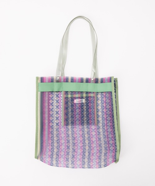 Casselini（キャセリーニ）の「【Casselini/キャセリーニ】プリントチュールトートバッグ（トートバッグ・レディース・オレンジ/グリーン/アイボリー・FREE）」の4枚目の写真