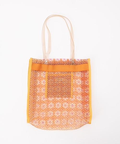 Casselini（キャセリーニ）の「【Casselini/キャセリーニ】プリントチュールトートバッグ（トートバッグ・レディース・オレンジ/グリーン/アイボリー・FREE）」の7枚目の写真