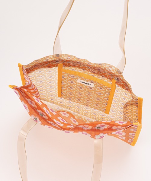 Casselini（キャセリーニ）の「【Casselini/キャセリーニ】プリントチュールトートバッグ（トートバッグ・レディース・オレンジ/グリーン/アイボリー・FREE）」の12枚目の写真
