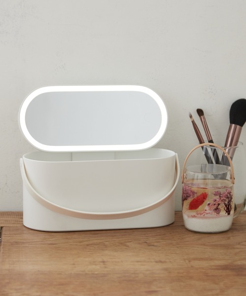 BIRTHDAY BAR(バースデイバー)の「PORTABLE MAKEUP BOX LED付き メイクボックス(その他ビューティーグッズ・レディース・ホワイト/ピンク・フリー)」の1枚目の写真