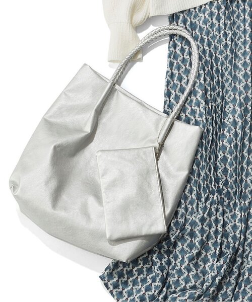 SHOO・LA・RUE(シューラルー)の「◆メッシュハンドルトート(トートバッグ・レディース・ブラック/ベージュ/シルバー/レモンイエロー・00)」の5枚目の写真