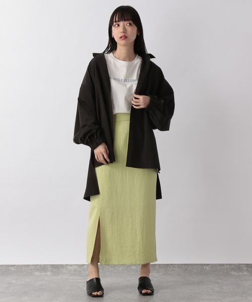 LOWRYS FARM（ローリーズファーム）の「バックテイルロングシャツＬＳ　268524（シャツ/ブラウス・レディース・オフホワイト/ブラック/ブルー・FREE）」の7枚目の写真