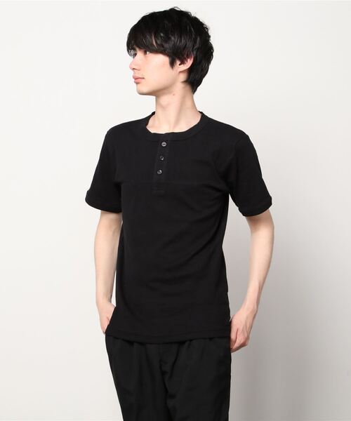 HANES(ヘインズ)の「Hanes ビービーリブヘンリーネックT HM1-T103(Tシャツ/カットソー・メンズ・ホワイト/ブラック/ネイビー/杢グレー・S/M/L/XL)」の21枚目の写真