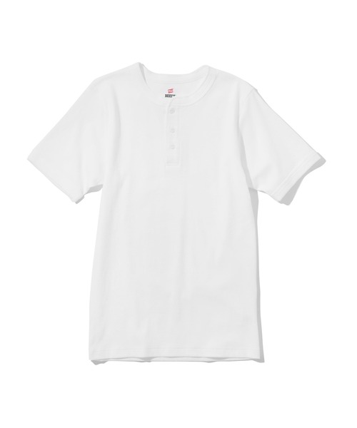 HANES(ヘインズ)の「Hanes ビービーリブヘンリーネックT HM1-T103(Tシャツ/カットソー・メンズ・ホワイト/ブラック/ネイビー/杢グレー・S/M/L/XL)」の20枚目の写真