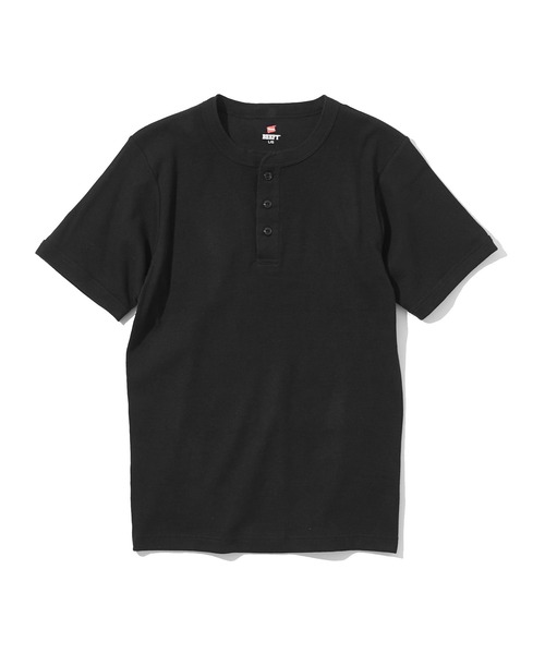 HANES(ヘインズ)の「Hanes ビービーリブヘンリーネックT HM1-T103(Tシャツ/カットソー・メンズ・ホワイト/ブラック/ネイビー/杢グレー・S/M/L/XL)」の17枚目の写真