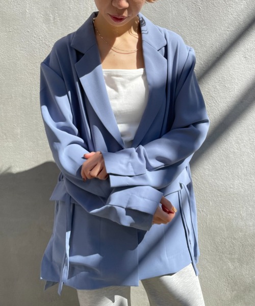 CIAOPANIC（チャオパニック）の「【SUPERTHANKS/スーパーサンクス】HEM SWITCHING ジャケット（テーラードジャケット・レディース・ブラック/ブルー系その他・SMALL）」の19枚目の写真