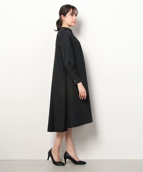 mizuiroind（ミズイロインド）の「[mizuiro ind/ミズイロインド] ピンタック フレアシャツワンピース（ワンピース・レディース・ブラック/グレー・F）」の3枚目の写真