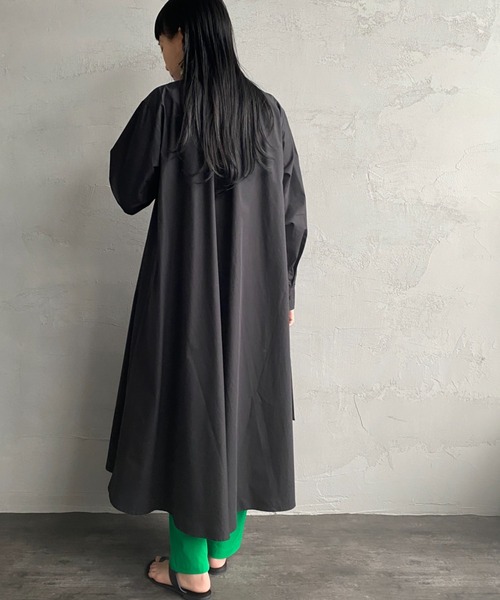 mizuiroind（ミズイロインド）の「[mizuiro ind/ミズイロインド] ピンタック フレアシャツワンピース（ワンピース・レディース・ブラック/グレー・F）」の10枚目の写真
