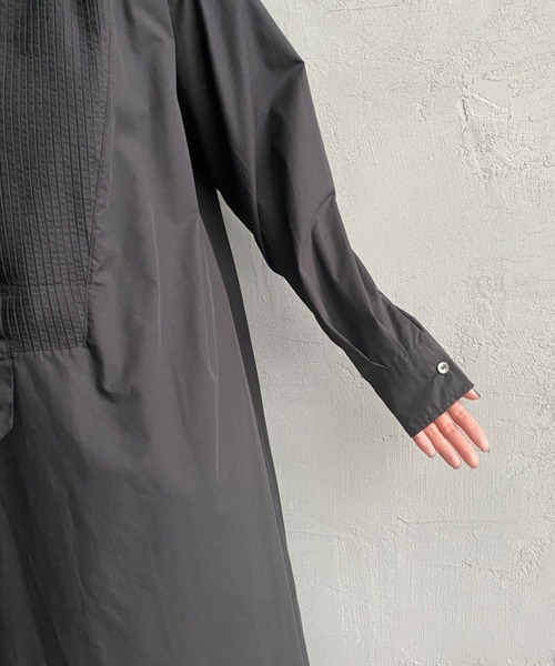 mizuiroind（ミズイロインド）の「[mizuiro ind/ミズイロインド] ピンタック フレアシャツワンピース（ワンピース・レディース・ブラック/グレー・F）」の14枚目の写真