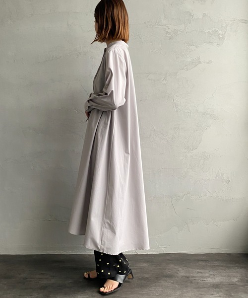 mizuiroind（ミズイロインド）の「[mizuiro ind/ミズイロインド] ピンタック フレアシャツワンピース（ワンピース・レディース・ブラック/グレー・F）」の17枚目の写真