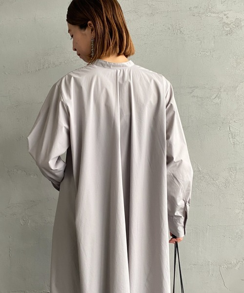 mizuiroind（ミズイロインド）の「[mizuiro ind/ミズイロインド] ピンタック フレアシャツワンピース（ワンピース・レディース・ブラック/グレー・F）」の20枚目の写真