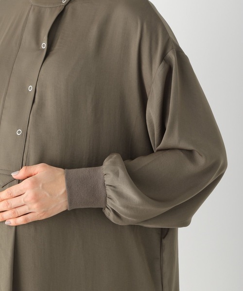 LEPSIM(レプシィム)の「【野尻美穂さんコラボ】マタニティ/Vサテンキリカエワンピース 261488(マタニティウェア/グッズ・レディース・ブラック/カーキ/ベージュ・FREE/TALL)」の9枚目の写真